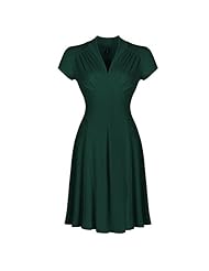 V-neck Above the Knee Vintage Cap Sleeves Sleeveless Polyester/Spandex Evening Dress/Bridesmaid Dress/Prom Dress/Wedding Party Dress 