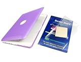 Cosmos Puple Foggy rubberized hard case cover for Macbook White/regular A1342 13.3" inch+Free LCD/Screen Protector and Cosmos cable tie