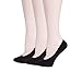 MOOCHI (Pack of 3 pairs) Women's No Show Liner Invisible Sheer Socks (Black)