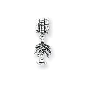 Palm Tree Dangle Charm in Sterling Silver for 3mm Reflections, Expression, Kera, Pandora and SilveRado Bracelets & Necklaces&nbsp;Newest Version