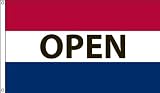 America's Flag Company MF3X5NOPE1 3-Foot by 5-Foot Nylon Open Message Flag Red White and Blue Horizontal Stripes