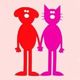 Organic Kids T-shirt - Puppy Love - Skinny fit Pink - 3 (3-4 years) : pink
