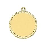 Rope-edged Engravable Round Disc Charm