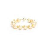 14k Yellow Gold 14mm Golden Masami Shell Pearl Bracelet with Ball Clasp, 8