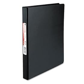 Suede Finish Vinyl Round Ring Binder, 1/2 Capacity, Black