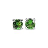 0.45 Carat Genuine Chrome Diopside Sterling Silver Stud Earrings
