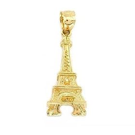 Eiffel Tower Charm 14k Gold 21mm