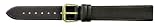 Apollo 18mm extra long black leather watch strap with a stitched edge and a nubuck lining