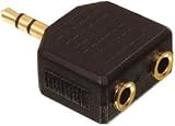 3.5mm Jack Plug to 2 x 3.5mm Socket - Premium Quality / 24k Gold Plated / Audio Adapter / Stereo / Male to Female / MP3 / iPod / Headphone / Splitter