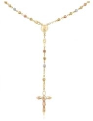 Rosary Beautifully Crafted in 14K Tri-color Gold - 283-02