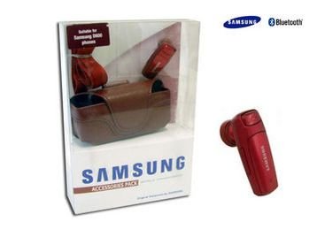 Red Samsung WEP185 Bluetooth Wireless Headset 