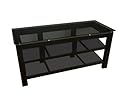 Plateau - SL-3V-50-B-BG - 50 inch Glass Top TV Stand in Black Satin Finish