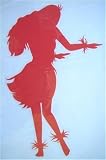 Hawaiian Hula Girl Red Car Sticker Decal