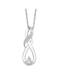 Sterling Silver Infinity Diamond Pendant with 18" Necklace
