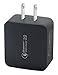 iXCC 18W AC Travel Wall Charger With Qualcomm Quick Charge 2.0 Tech (Qualcomm Certified) Bundle with 3ft Micro USB Cable for Android Devices - Black