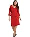 Plus-Size Skirts - Tahari by ASL Plus Size Suit, Drape Neck Cuff Sleeve Skirt Red/Black 22W