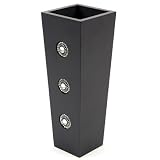 Outdoor Living : Wooden Square Vase with Glass Beads