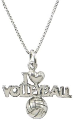 GemGear I Love Volleyball Necklace