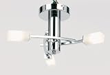 EN146 3CH - Contemporary Polished Chrome Ceiling Light for Low Ceilings