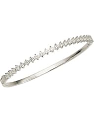 Cubic Zirconia Bangle 08.00 Inch Bracelet Sterling Silver 03.00 Mm Cubic Zirconia-White 61820
