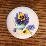 FLOWERS PANSIES #01 FLOWER DRAWER PULLS KNOBS