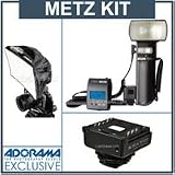 Metz 76 Series MZ-5, Digital Handlemount TTL Flash with NiMH Battery and Charger, Bundle with Metz SCA-3102 Dedicated TTL Flash Adapter (Sync and TTL) For Canon EOS, Westcott Micro Apollo 8