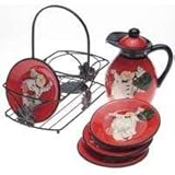Certified International Viva La Pasta 6-Piece Olive Oil Set with Metal Rack