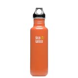 Klean Kanteen 27-Ounce Classic Loop Cap Stainless Steel Water Bottle, Commuter Orange