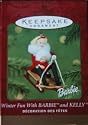 2000 Hallmark Keepsake Ornament Winter Fun with Barbie and Kelly