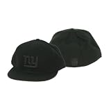 New York Giants Flat Bill Fitted / Sized Baseball Hat - Black, 7 1/8
