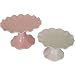 Pink or White Ceramic Pie Crust Fluted Cake Stand or Plate