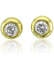 10K Yellow Gold Diamond Stud Earrings(GH,I1-I2,0.15 carat)
