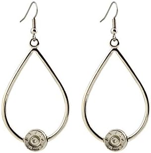 Southlife - Lizzy J's Silver Plated Bullet Shell Teardrop Dangle Earrings with Swarovski Crystal