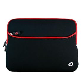 Sacoche en N�opr�ne pour ordinateur portable (15.4') 39.12 cm, Apple Macbook (15') 38.1 cm HP Pavilion (15.4') 39.12 cm Acer Aspire (15.4') 39.12 cm Acer Timeline Toshiba Satellite Sony Vaio Dell Latitude Dell Inspiron Samsung Notebook Sleeves (Disponible en diff�rentes couleurs) (Noir � liser� Rouge)
