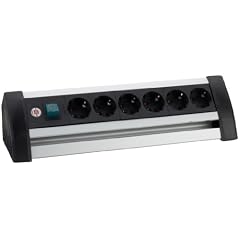 Brennenstuhl Office Line ALU Line Steckdosenleiste (6-fach, 3,0 m) schwarz