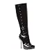 Women's 5 1/2 Inch Chunky Heel Cowgirl Ankle Boot (Black/White-10)