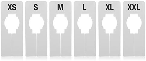 Mark Bric 5-S-XXL551W Rectangular Rack Divider, Includes 6 Sizes, White with Black Print (Pack of 200)