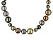 10-14MM ENHANCED GREEN BLUE BRONZE CHOCOLATE BLACK CULTURED MOTHER OF PEARL VERMEIL NECKLACE