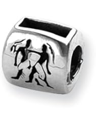 Gemini Zodiac Charm in Silver for 3mm Charm Bracelets