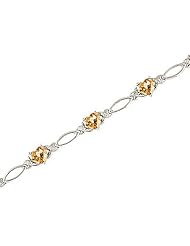 14kt Yellow Gold Heartshape Citrine and Diamond Bracelet
