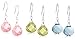Sterling Silver Pink, Light Blue & Yellow Cubic Zirconia Earring Set