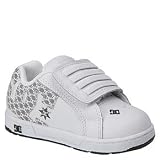 DC Toddler Court Graffik Velcro 2 Skate Shoe,White/Black Monogram,5 W US Toddler
