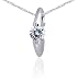Solitaire Elegance: Sterling Silver and CZ Diamond Designer Inspired Pendant