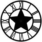 Giant 40 Inch Diameter Hand-crafted Tower Wall Clock (Roman Numerals, Star Style)