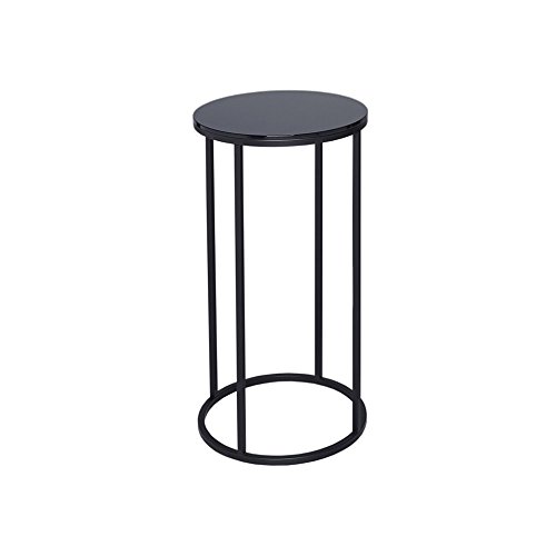 black glass lamp table