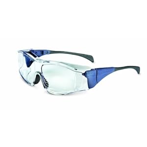 Uvex S3160X Ambient OTG Safety Eyewear Medium Blue Frame Clear UV Extreme Anti-Fog Lens