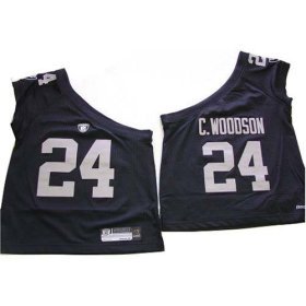Charles Woodson #24 Oakland Raiders NFL Girls/Junior One shoulder Jersey By Reebok