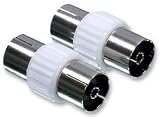 2 Aerial Connector Coupler Tv Cable Female Coax - Vasi4ko