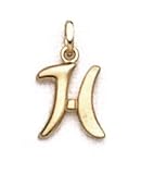 14K 'H' Pol Initial Pendant - GH10041