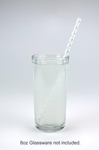 Paper Straws 8" - Pack of 25 Light Blue Small Dot by Retro Sally